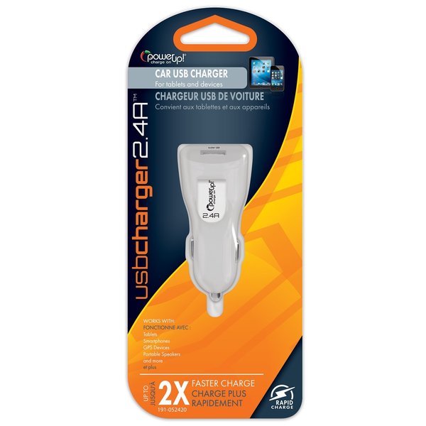 Power Up! USB Charger - 2.4a DC White 191-052420